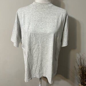 Vtg Fashion Gear Women Blank T-Shirt 90s Single Stitch Gray USA Short Sleeve L